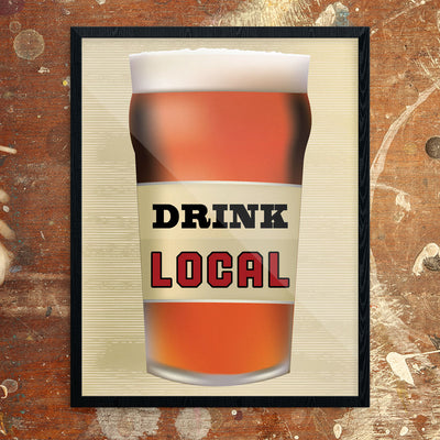 Drink Local Pint Glass Print – Fridgedoor