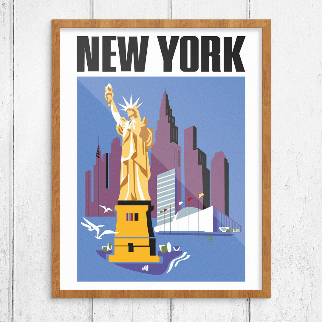 New York City Vintage Style Travel Poster New York City 