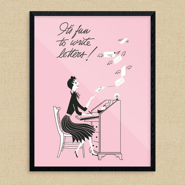 It's Fun to Write Letters Vintage Print