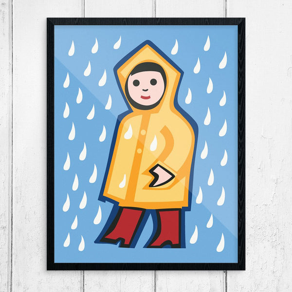 Little Girl in Yellow Raincoat Print