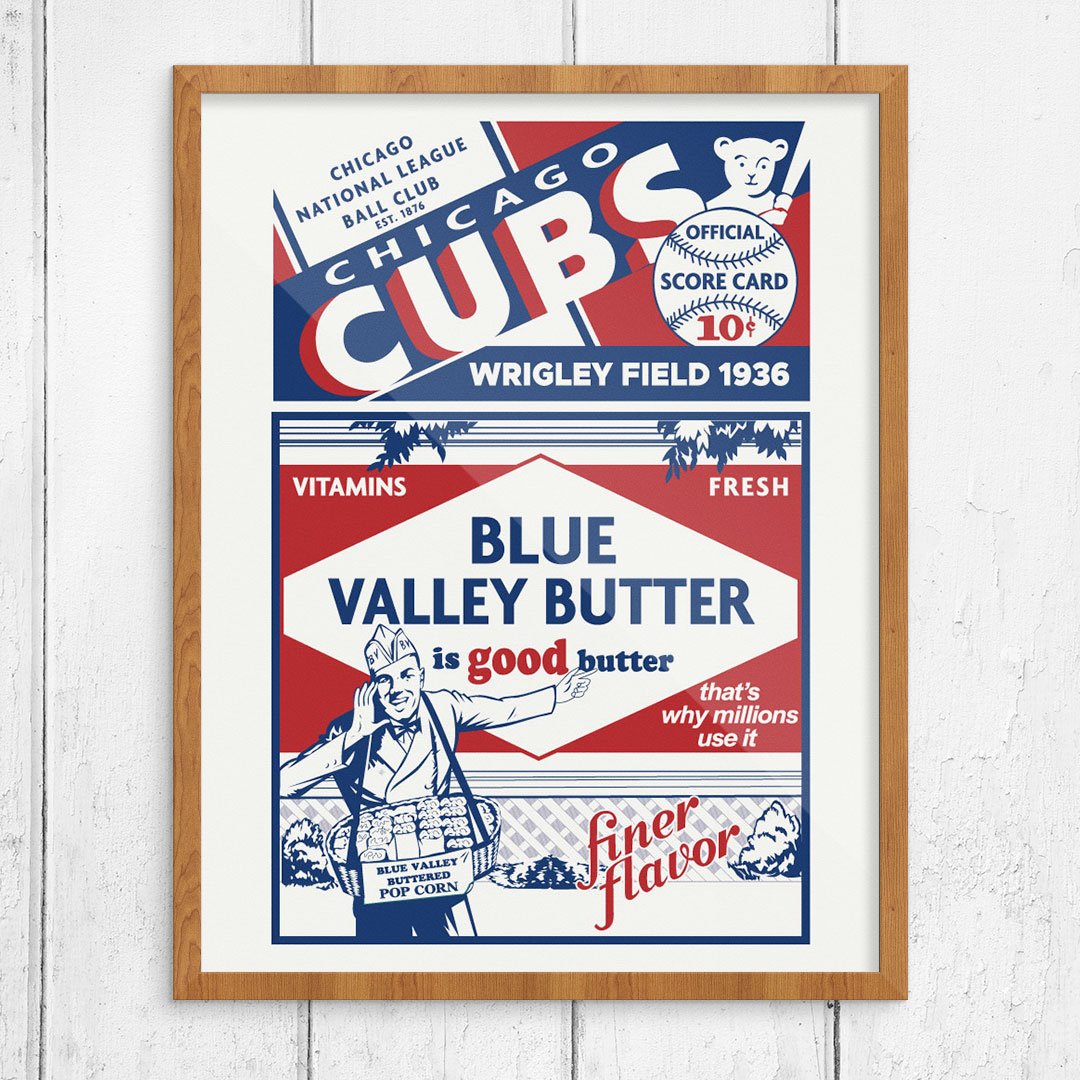 1929 CHICAGO CUBS Print Vintage Baseball Poster Retro 