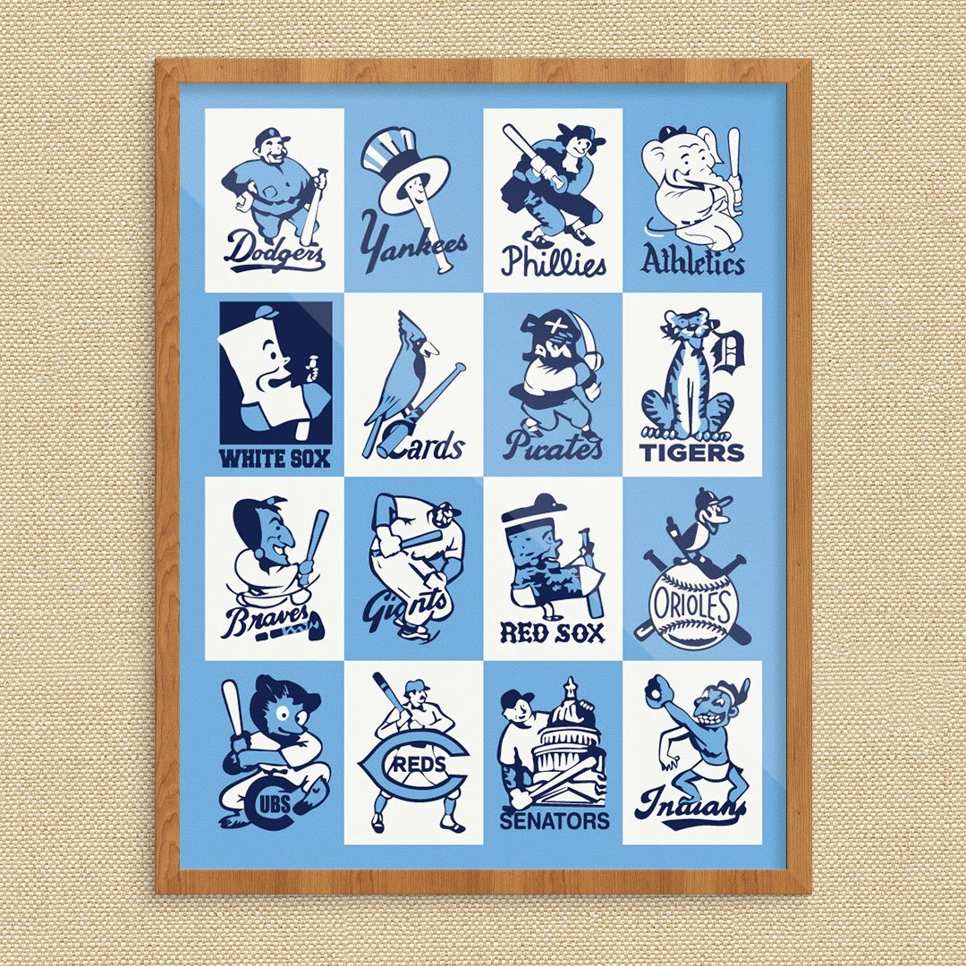 Major League Baseball 1956 Baseball Team Lineup Print – Fridgedoor