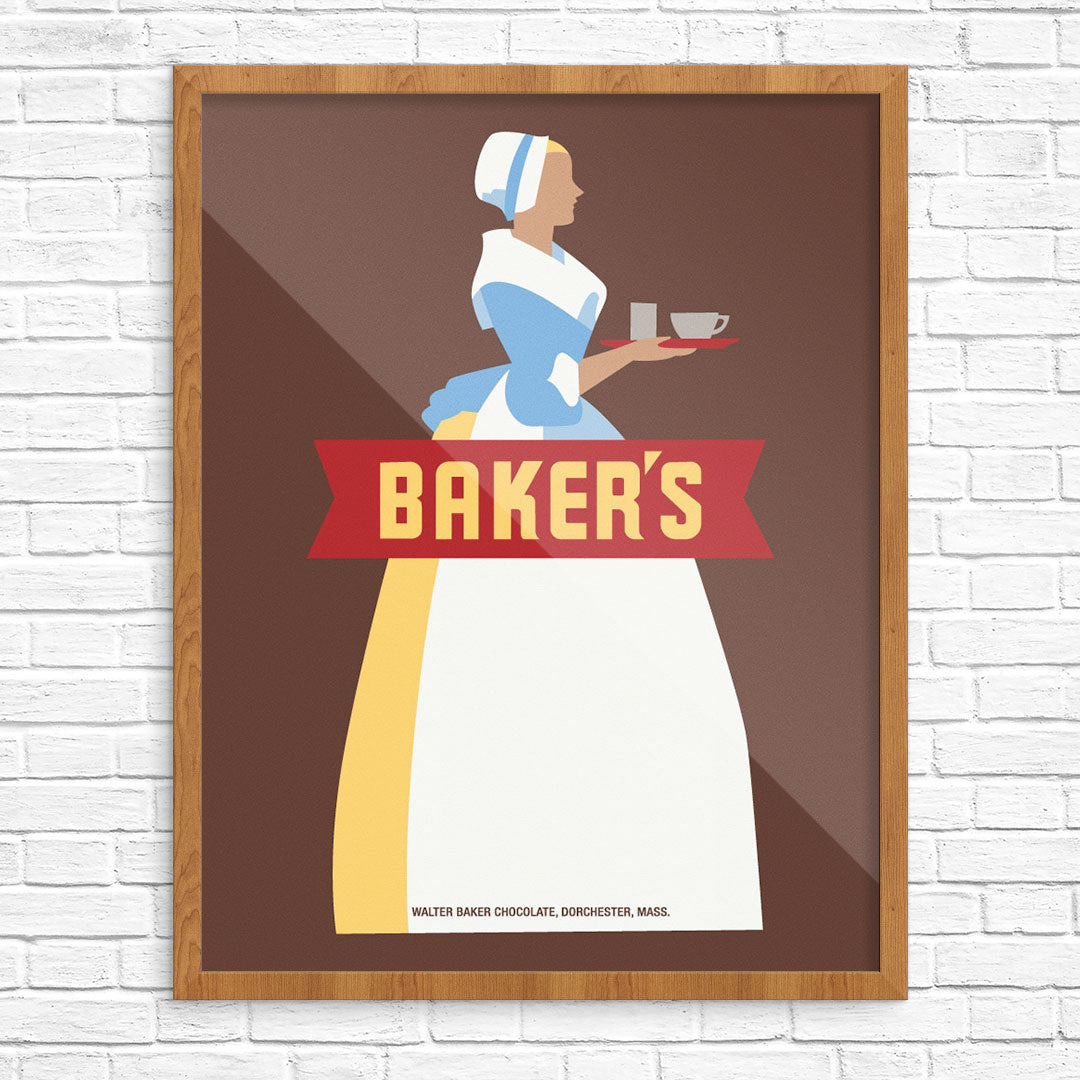 Baker's Chocolate Classic La Belle Chocolatière Logo Print – Fridgedoor